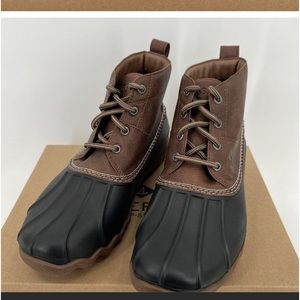 Sperry Men's Brewster Low Duck Boots sz 12 Brown/Black STS22783 Rain Waterproof
